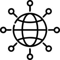 Bokeh digital art of global network connections with copy space vector