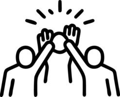 Bokeh digital art of group high fiving with blurred background and copy space on the side. vector