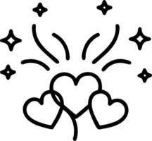 Bokeh digital art of fireworks forming hearts over a cityscape copy space above. vector