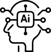 Bokeh digital art of business professionals using AI for innovation with copy space vector
