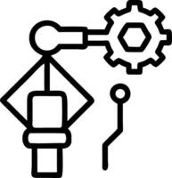 Bokeh digital art of an engineer designing complex machinery with abstract elements and copy space vector