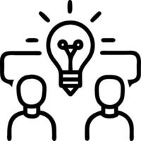 Bokeh digital art of business executives discussing innovation strategies with copy space vector