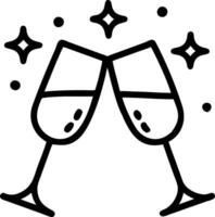 Bokeh digital art of a champagne toast with sparkling bubbles copy space above. vector