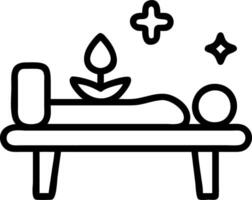 Bokeh digital art of a serene spa massage room with soft lighting copy space below. vector