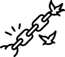 Bokeh digital art of a chain breaking into flying birds with copy space below. vector