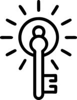 Bokeh digital art of a key unlocking a glowing door with copy space above. vector