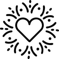 Bokeh digital art of a fireworks display with heart shapes copy space above. vector