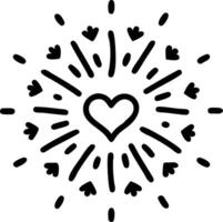 Bokeh digital art of a fireworks display with heart shapes copy space above. Set 2 vector