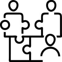 Bokeh background with team assembling puzzle pieces copy space above. vector