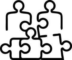 Bokeh background with team assembling puzzle pieces copy space above. Set 6 vector