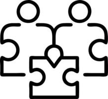 Bokeh background with team assembling puzzle pieces copy space above. Set 5 vector