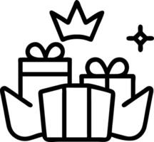 Bokeh background with Reyes Magos holding modern gifts and copy space vector