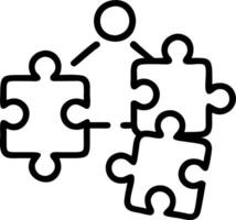 Bokeh background with team assembling puzzle pieces copy space above. Set 3 vector