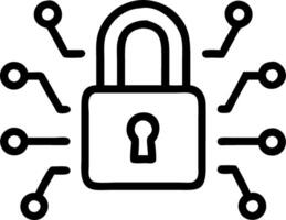 Bokeh digital art of secure digital fortress with copy space vector