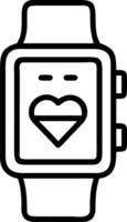 Bokeh digital art of smart watch displaying health metrics and copy space vector