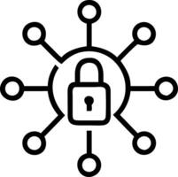 Bokeh digital art of secure AI network with copy space vector
