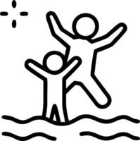 Bokeh Digital Art of Parents Lifting Child in Air at the Seashore vector