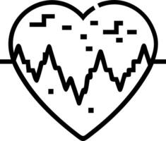 Bokeh digital art of human heart composed of digital pixels and copy space vector