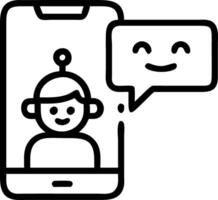 Bokeh digital art of chatbot icon glowing next to customer on smartphone vector