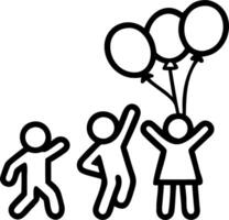 Bokeh Digital Art of Children Playing with Balloons by the Sea vector