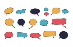Clean Line Speech Balloons for Art Projects vector
