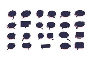 Black and White Thought Shapes for Messaging Projects vector