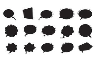 Flat Monochrome Dialogue Balloons for Graphic Applications vector