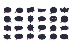 Black Silhouette Artistic Speech Shapes for Graphic and Media Use vector