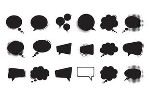 Black Silhouette Speech Balloons for Modern Messaging Projects vector