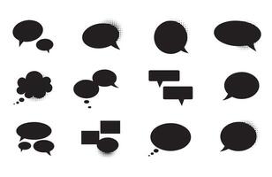 Monochrome Speech Balloons for Modern Communication and Art Use vector