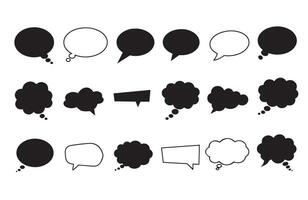 Monochrome Speech Balloons for Messaging and Design Applications vector