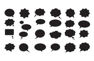 Monochrome Artistic Speech Shapes for Creative Communication Applications vector