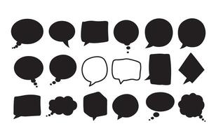 Artistic Flat Dialogue Shapes for Media and Graphic Art Projects vector