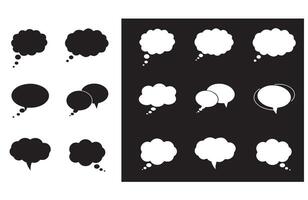 Clean Line Dialogue Balloons for Messaging and Art Projects vector