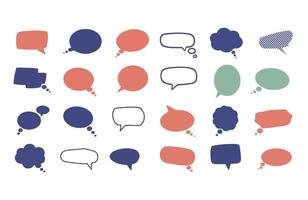 Monochrome Flat Dialogue Shapes for Creative Messaging Projects vector