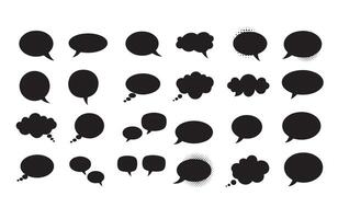 Clean Line Dialogue Shapes for Artistic Communication Needs vector