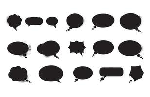 Clean Line Speech Balloons for Creative Communication and Art Projects vector