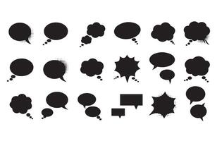 Black and White Artistic Speech Shapes for Modern Media Use vector