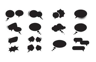 Monochrome Flat Dialogue Shapes for Artistic Messaging Applications vector