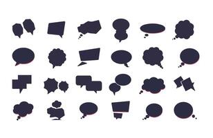 Clean Line Dialogue Shapes for Artistic Messaging Applications vector