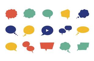 Flat Monochrome Speech Balloons for Media and Messaging Projects vector
