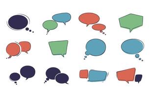 Clean Line Speech Shapes for Messaging and Communication Design vector