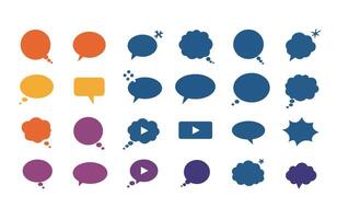 Flat Design Speech Balloons for Artistic Communication Needs vector