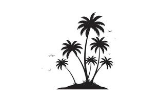 Tropical Scenery with Palm Trees Everywhere vector