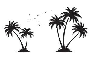 Golden Hour with Palm Trees on the Beach vector