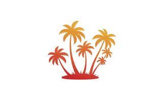 Golden Sands with Palm Trees in the Distance vector