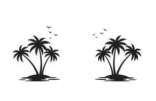Calm Sea with Palm Trees Reflections vector