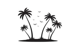 Sunny Day with Palm Trees and Clear Water vector