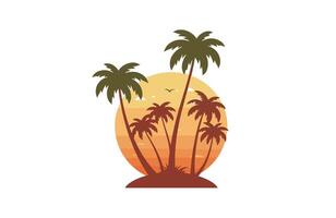 Beautiful Palm Trees in a Summer Paradise vector