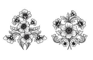 Elegant Floral Ornament Pattern Art for Textile Design vector